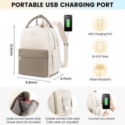 LOVEVOOK Cute Fashion Waterproof Daypack for Work Travel College Girls Lightweight Mini Backpack with USB small backpack