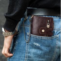 ZWY278 Wholesale Men Vintage Genuine Leather Short Wallet Stylish Waterproof Lightweight Multi-card Clip Card Case Coin Purse