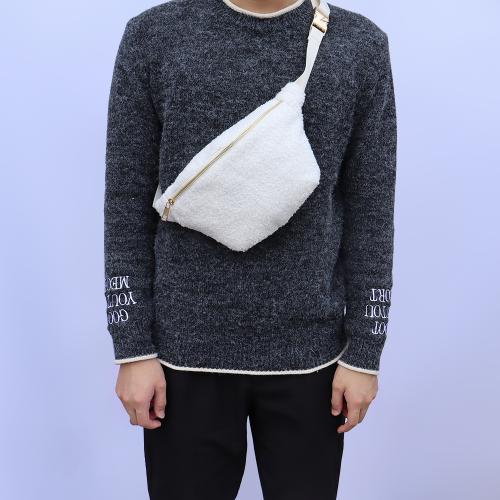 RTS Low MOQ Custom Designer Waist Bag Crossbody Fashion Cute Fancy Super Soft Teddy Cloth White Sherpa Large Fanny Packs