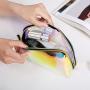 Gelory Customizable Laser Magic Color Makeup Bag Thickened Transparent Waterproof TPU Travel Cosmetic Storage Bag