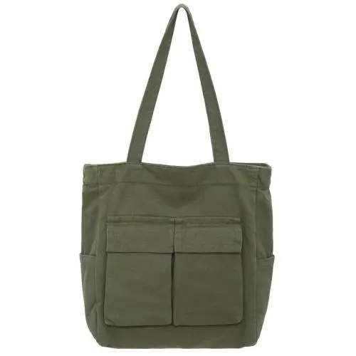 Custom Logo High Quality Large Capacity Canvas Shoulder Bag Simple Organic Cotton Tote Shopping Bag for Everyday Use