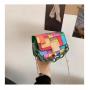 Fashion Women High Quality Contrast Small Handbags Chain  Wholesale PU Lady Shoulder Bag Female Square Handbag