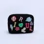 Bridesmaid Gifts Sherpa Teddy Chenille Varsity Letter Patch RX Lips Monogram Cosmetic Travel Bag Stuff Makeup Pouch for Girls