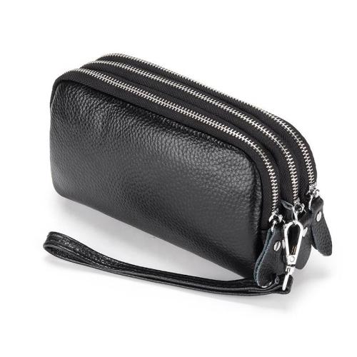 Fashionable womens purses handbag leather clutch bag zipper minimalist coin purse three layer zipper leather wallets for women