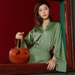 Fashionable design handbag retro dumpling bag cloud genuine leather women's bag