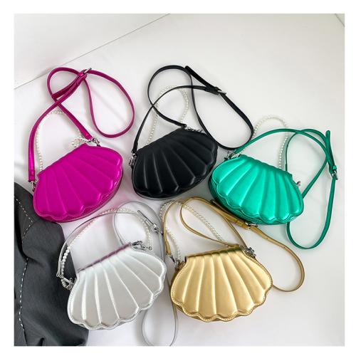 Custom Tote bag shell ocean modeling PU portable decorative zipper single shoulder chain niche design plus logo