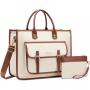 Laptop Bag for Women 15.6 inch Lightweight Canvas Laptop Tote Bag Large Capacity Shoulder Messenger Bag for Office Travel School