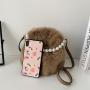 Wholesales Velvet China Supplier Fashion Bag Pearl Ladies Bags 2024 Clastic Bucket Latest Design Ladies Handbag