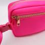 Custom Waterproof Nylon Belt Bag Girls Women Hot Pink Waist Pack Bumbag Back Zipper Mesh Pocket Sports Cell Phone Waist Bag