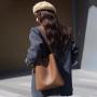 Women's fashion casual simple plain shoulder bag Fashion Designer Pu Leather Material Women Handbag Wholesale