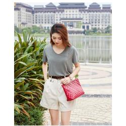 HR211 Female Trendy Geometric Pattern Chain Tote Bag Single Shoulder Crossbody Women's Bag PU Versatile Handheld Shopping Bag