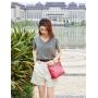 HR211 Female Trendy Geometric Pattern Chain Tote Bag Single Shoulder Crossbody Women's Bag PU Versatile Handheld Shopping Bag