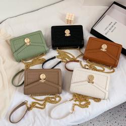 Luxury Vintage Crocodile Pattern Crocodile Crossbody Bag Lock Chain Purse Handbag Crossbody Chain Bag