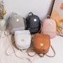 New Hot Sale School Simple Fashion Texture Rhombus Ladies Mini Backpack PU Striped Small Backpack For Women