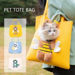ZR847 Pet Bag Dog Cat Travel Exposed Head Portable Shoulder Tote Bag Lovely Canvas Breathable Fabric Portable Outdoor Pet Bag