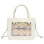 Custom Design Women clear tote cute Handbags Fashion Clear Window Pins Display Girls Crossbody pain Bag