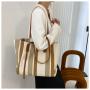 Contrasting Color Canvas Tote Bag Plain Pu Handle Handbag Tote Bag Casual Lady Bags Women Handbags Ladies CY099