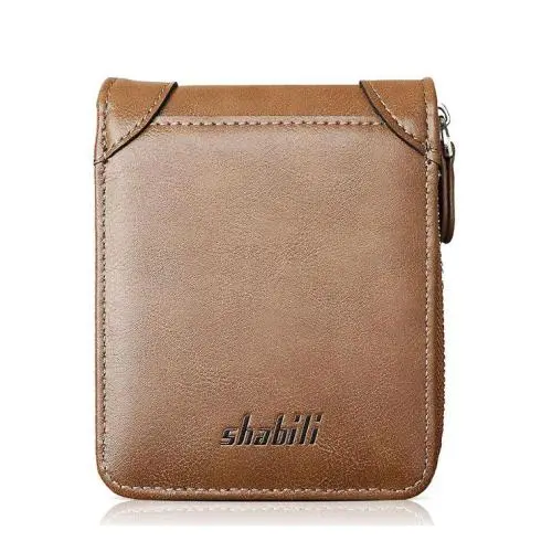 XL025  Men Wallet Luxury Classic Short Zip Style Card Holder Wallet For Men French Style Anti Water Business Person Purse