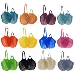 Factory Wholesale Custom Multiple Colour Reusable Cotton Tote Grocery Shopping Mesh Bag