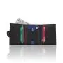 Wholesale leather trifold wallet rfid blocking slim card holder wallet with zipper coim purse