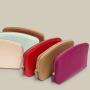Stock PU Vegan Leather Pink Purse Travel Toiletry Bag for Women Girls Gifts Portable Daily Storage Organizer Small Makeup Pouch