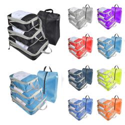 New Fashion Lightweight Compressible Folding Travel Luggage Organizer Bags 4 Pcs Packing Cubes Travel Bag Set