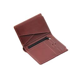Customized Small Wallet with Pocket OEM Portable Genuine Leather Card Holder Wallet