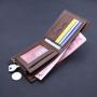 Short men's thick zippered multi slot leather clip