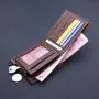 Short men's thick zippered multi slot leather clip