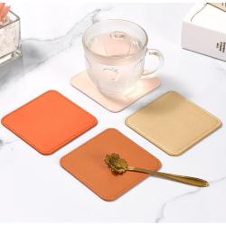 KBW721 Nordic Style PU Leather Coaster Insulation Pad Tea Coffee Cup Pad Waterproof Anti Scalding Anti Slip Pad GO Gifts