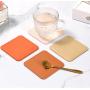 KBW721 Nordic Style PU Leather Coaster Insulation Pad Tea Coffee Cup Pad Waterproof Anti Scalding Anti Slip Pad GO Gifts