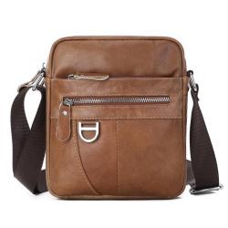 2024 Wholesale Vegan Leather Shoulder Bag For Retro Men With Messenger Webbing Strap