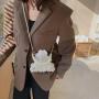 Women's new fashionable pearl bow single shoulder crossbody bag