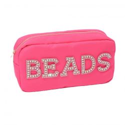 2021 RTS  Beauty New Arrivals 18 Color Stock Available Nylon Cosmetics Bags Promotional Waterproof Toiletry Bag Pink Make Up Bag