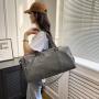 custom logo luxury pu duffel bag for girls smell proof leather outdoor multifunctional fitness travel bag bolso viajero