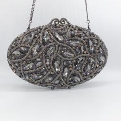 Wholesale Cobblestone-shaped Handbag Elegant Crystal Rhinestone Clutches Evening Bag For Formal Party Handmade Diamond Purse
