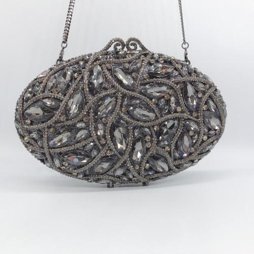 Wholesale Cobblestone-shaped Handbag Elegant Crystal Rhinestone Clutches Evening Bag For Formal Party Handmade Diamond Purse