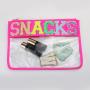 Hot Sale Transparent PVC Toiletry Wash Bag Snack Letter Patch Clear Beauty Makeup Organizer Travel Cosmetic Pouch