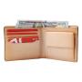 Brand customized high quality vegetable tanned leather bifold wallet purse for men with coin pouch