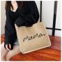 KBW024 2023 Fashion Women Handbag Linen Women Bag Large Capacity Casual Shoulder Bag Fashion Letter Package