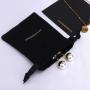 Custom Gold Stamping Cotton Linen Bracelet Necklace Jewelry Bag With Microfiber Cleaning Cloth Jewelry Card Packing Pouch