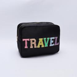 RTS New Arrivals  Best Gift Women Waterproof  Travel Custom Make Up Bag Toiletries Pouch Cosmetic Nylon Pouches
