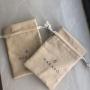 Custom Logo Recyclable Cotton Jewellery Drawstring Pouch Jewellery Packaging Bag Cotton Drawstring Bag