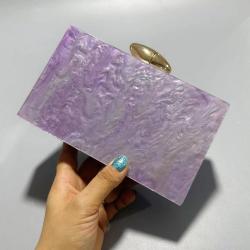 Custom Fashion  Pearlescent Acrylic  Chain Female  Box Clutches Evening Luxury acrylic Evening Clutch