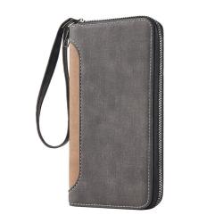 ZR943 New Fashion Men's Long Wallet PU Leather Retro Simple Handheld Billfold ID Card Holder Leisure Bag Money Clip Custom Logo