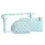 3 Pc Cosmetic Bags Set Travel Zippered Toiletry Pouch Women Pink Makeup Bag Set