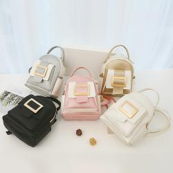 Gelory Summer New Fashion PU Ladies Bag Girl Color Matching Students Phone Purse Small Backpack
