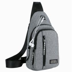 Gelory Travel Water Resistant Sling Bag Men Small Crossbody Chest Shoulder Bag With Earphone Hole