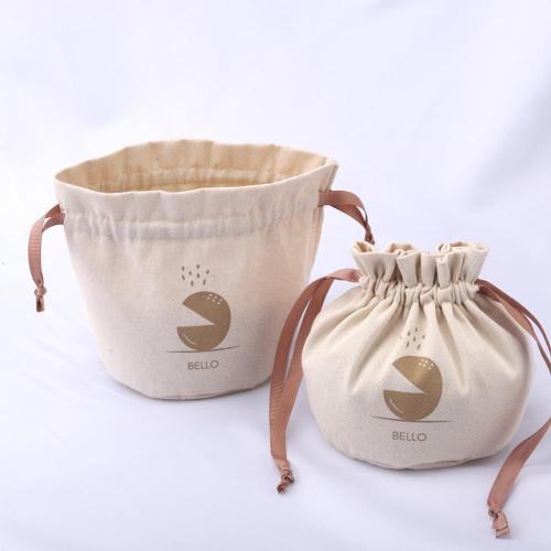 High Quality Round Bottom Cotton Twill Gift Wine Packaging Drawstring Pouch Eco Friendly Cotton Dust Bag