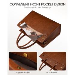 15.6 17 inch Large Laptop Tote Bag For Women Work Vintage Waterproof Leather Business Briefcase Office Computer Handbag Purse